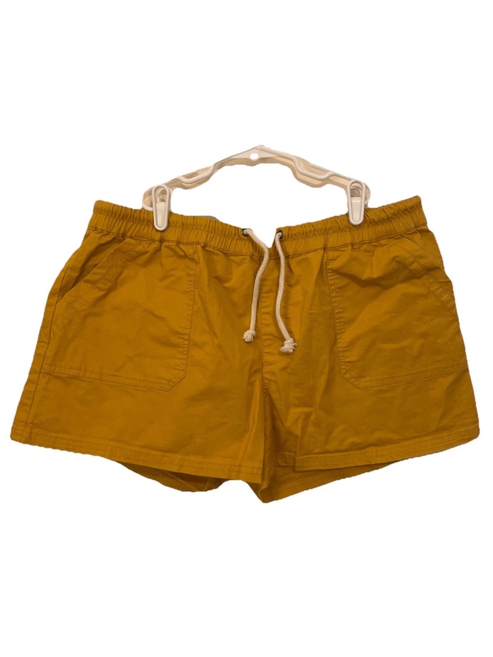 Pact Organic Women’s Drawstring Cotton Shorts - Mustard Yellow NWOT Beach